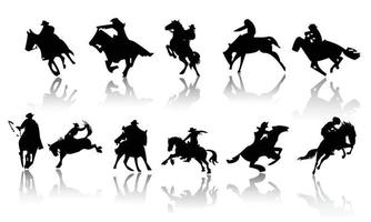 cowboy silhouetten vector sjabloon