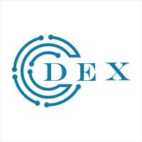 dex brief ontwerp. dex brief technologie logo ontwerp Aan wit achtergrond. vector