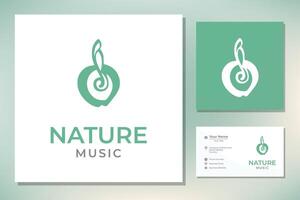 muziek- aantekeningen en soja zaad bodem spruit fabriek blad natuur logo ontwerp vector