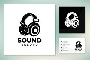 koptelefoon dj voor muziek- studio opname logo ontwerp vector
