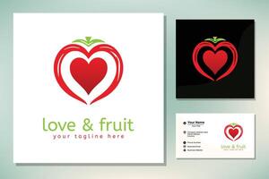 appel en hart, liefde voor fruit vector