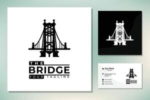 silhouet van st. Johns suspensie brug Portland Oregon gebouw mijlpaal logo vector