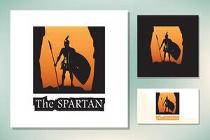 silhouet van spartaans ridder soldaat vector