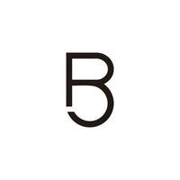 brief rb gekoppeld meetkundig lus logo vector