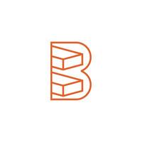 brief b 3d lijn hout straal logo vector