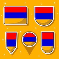 Armenië nationaal vlag tekenfilm vector illustratie icoon mascotte bundel pakketten