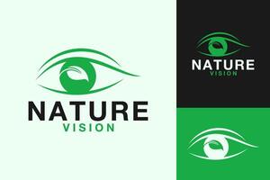 oog visie natuur logo ontwerp vector