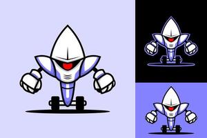 futuristische robot mascotte modern illustratie logo ontwerp vector