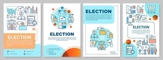 verkiezing brochure sjabloon lay-out. burgers stemmen. stemming houden. flyer, boekje, ontwerp van de bijsluiter, lineaire illustraties. vectorpaginalay-outs voor tijdschriften, jaarverslagen, reclameposters vector