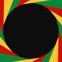 zwart geschiedenis maand abstract meetkundig spandoek. rood, groente, en geel kleuren achtergrond. plein vector behang voor sociaal media met kopiëren ruimte