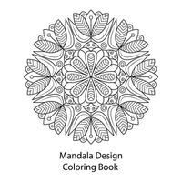 gemakkelijk zwart bloemen mandala kleur boek vector ontwerp