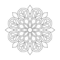 vredig bloemen mandala voor kleur boek bladzijde, vector