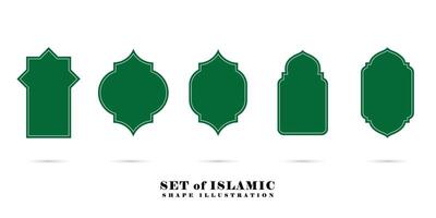 reeks van Islamitisch vorm illustratie. silhouet van Islamitisch bagde. mooi zo gebruikt voor Islamitisch ontwerp, label, teken, sticker, enz. vector