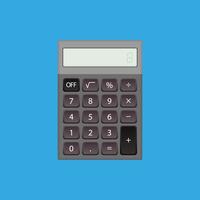 realistisch vector rekenmachine in donker grijs kleur.
