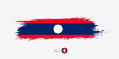 vlag van Laos, grunge abstract borstel beroerte Aan grijs achtergrond. vector