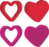 3d hart, vector illustratie, icoon, Valentijnsdag dag