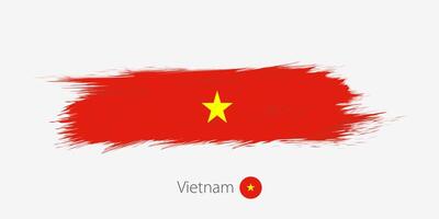 vlag van Vietnam, grunge abstract borstel beroerte Aan grijs achtergrond. vector