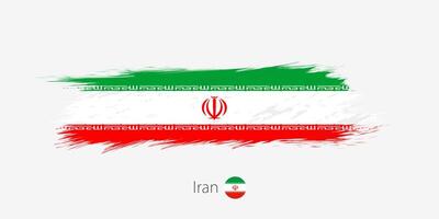 vlag van iran, grunge abstract borstel beroerte Aan grijs achtergrond. vector