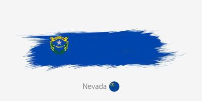 vlag van Nevada ons staat, grunge abstract borstel beroerte Aan grijs achtergrond. vector