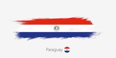 vlag van Paraguay, grunge abstract borstel beroerte Aan grijs achtergrond. vector