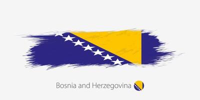 vlag van Bosnië en herzegovina, grunge abstract borstel beroerte Aan grijs achtergrond. vector