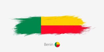 vlag van Benin, grunge abstract borstel beroerte Aan grijs achtergrond. vector