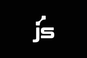 brief j s technologie logo ontwerp sjabloon vector