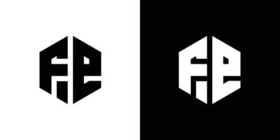 brief fe veelhoek minimaal logo ontwerp vector