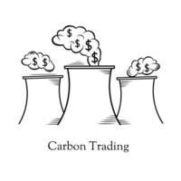 vector van koolstof handel emissie perfect voor afdrukken, poster, enz