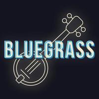 bluegrass vintage 3D-vector belettering. retro vet lettertype, lettertype. popart gestileerde tekst. brieven in oude schoolstijl. 90s, 80s poster, banner, t-shirt typografieontwerp. zwarte kleur achtergrond vector