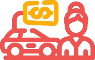 auto verkoopster creatief icoon ontwerp vector