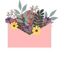 esthetische envelop bloemen vector