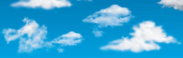 blauwe hemelachtergrond met kleine wolken. panorama vector
