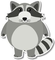 mollige wasbeer dieren cartoon sticker vector