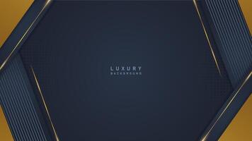 abstract luxe donker blauw achtergrond met gouden ornament. luxe premie vector ontwerp