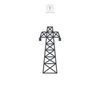 toren hoog Spanning pyloon macht transmissie icoon symbool vector illustratie geïsoleerd Aan wit achtergrond