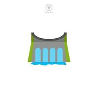 water dam icoon symbool vector illustratie geïsoleerd Aan wit achtergrond