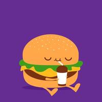 hamburger stripfiguur vector