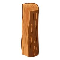 een log, een houten materiaal, een log in een sectie. vector illustratie Aan een wit achtergrond.