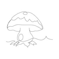 champignons doorlopend single lijn kunst tekening en illustratie vector ontwerp