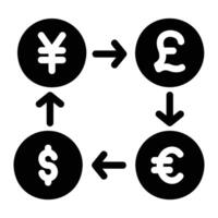 valuta glyph icoon achtergrond wit vector