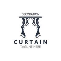 gordijn logo decoratie stijl minimalistische elegant vector ontwerp illustratie