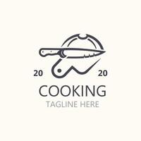 Koken logo ontwerp. icoon of symbool inspiratie gemakkelijk lijn voor restaurant bedrijf vector