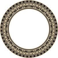 vector goud met zwart ronde ornament ring van oude Griekenland. klassiek patroon kader grens Romeins rijk