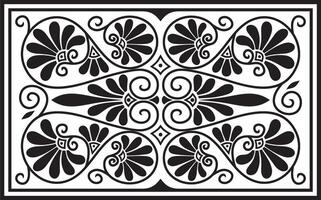 vector zwart monochroom plein ornament van oude Griekenland. klassiek tegel patroon van de Romeins rijk