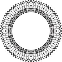 vector zwart monochroom ronde Turks ornament. poef cirkel, ring, kader