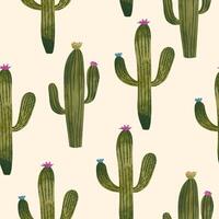 schattig cactus naadloos patroon. botanisch illustratie voor textiel behang structuur Aan uw project. vector
