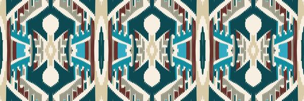 etnische ikat naadloze patroon in tribal. ontwerp voor achtergrond, behang, vectorillustratie, stof, kleding, tapijt, textiel, batik, borduurwerk. vector