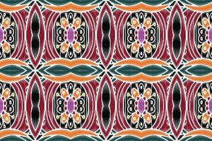 stof ikat naadloze patroon geometrische etnische traditionele borduurwerk style.design voor achtergrond, tapijt, mat, sarong, kleding, vectorillustratie. vector