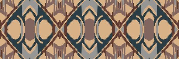 etnische ikat naadloze patroon in tribal. ontwerp voor achtergrond, behang, vectorillustratie, stof, kleding, tapijt, textiel, batik, borduurwerk. vector